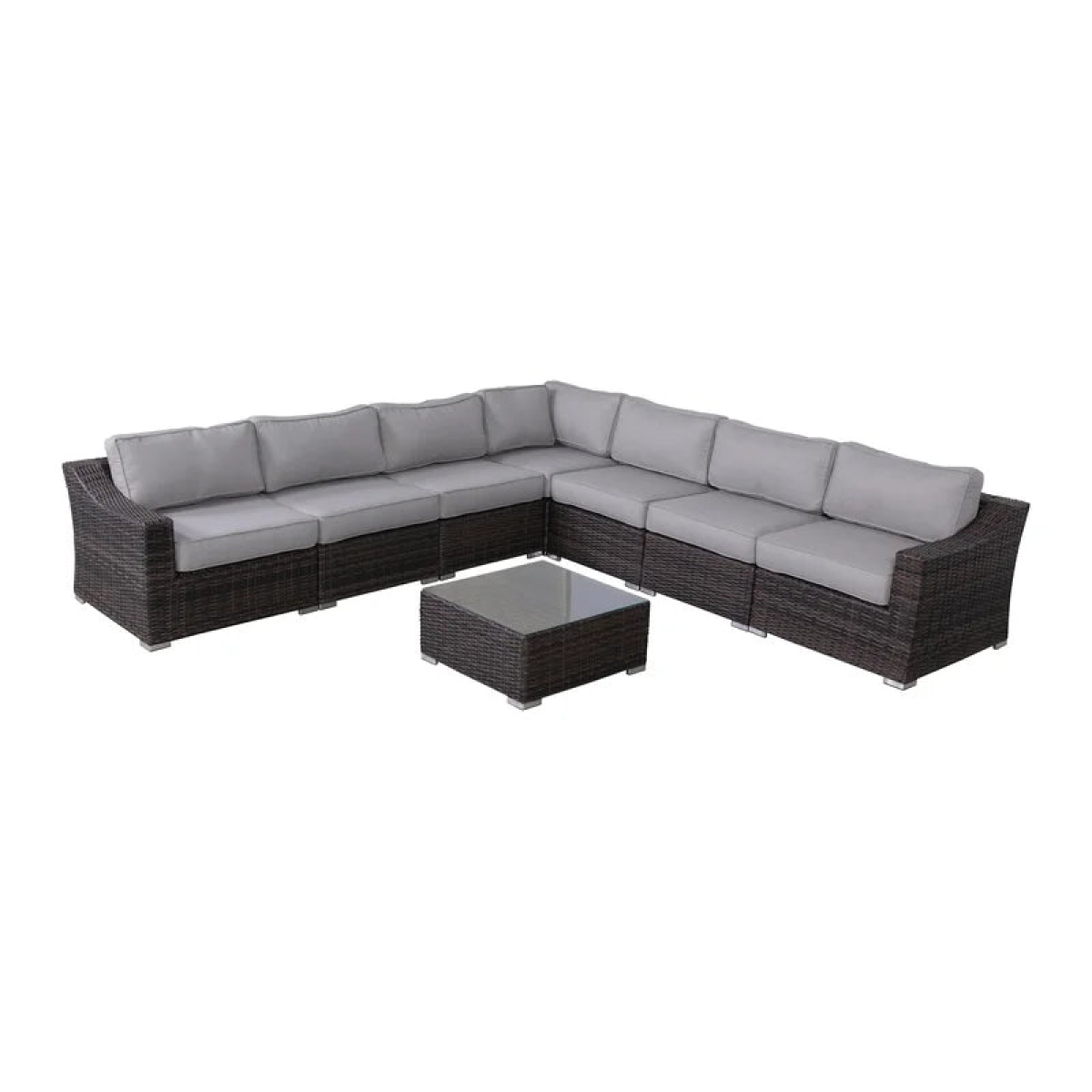 L-shaped rattan breaker corner fits 7 people - Image 3
