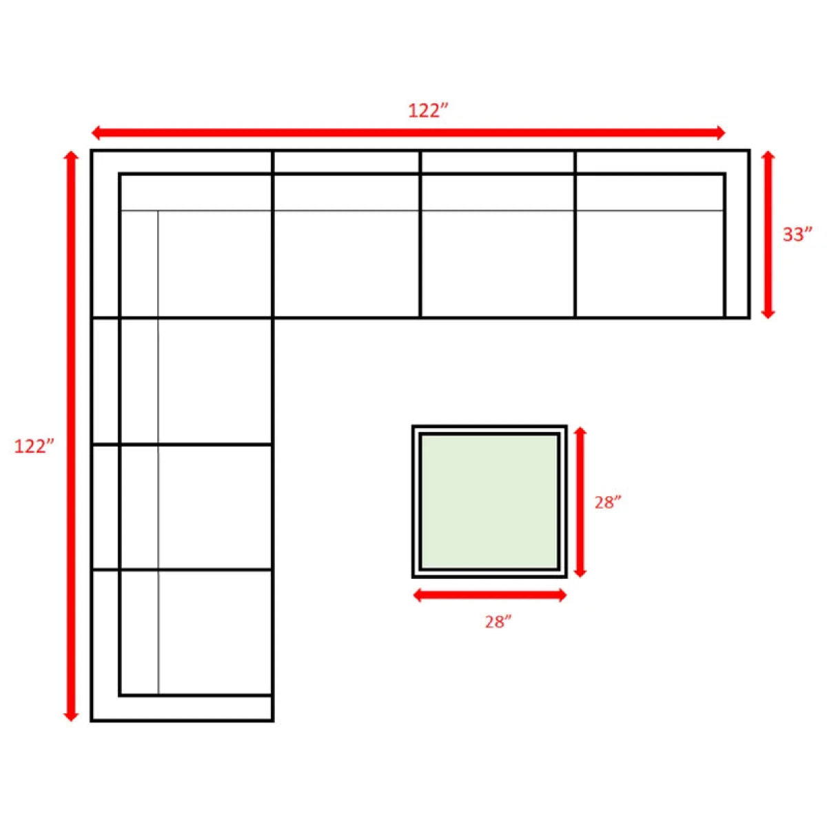 L-shaped rattan breaker corner fits 7 people - Image 5