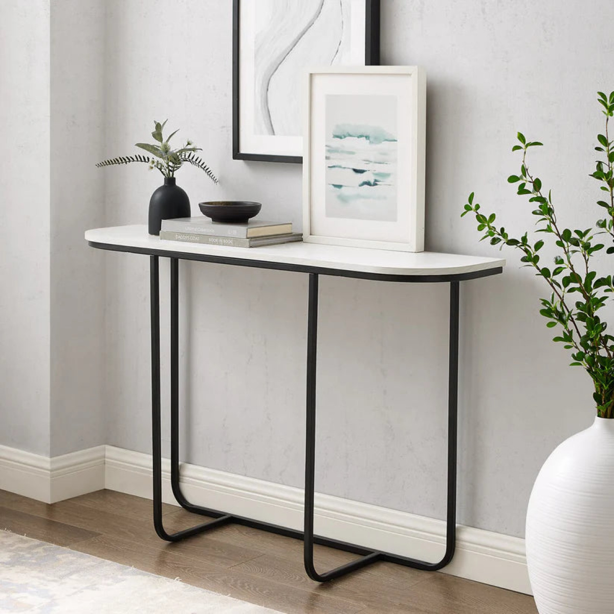 Terry console with electrostatic paint and black marble - Image 1
