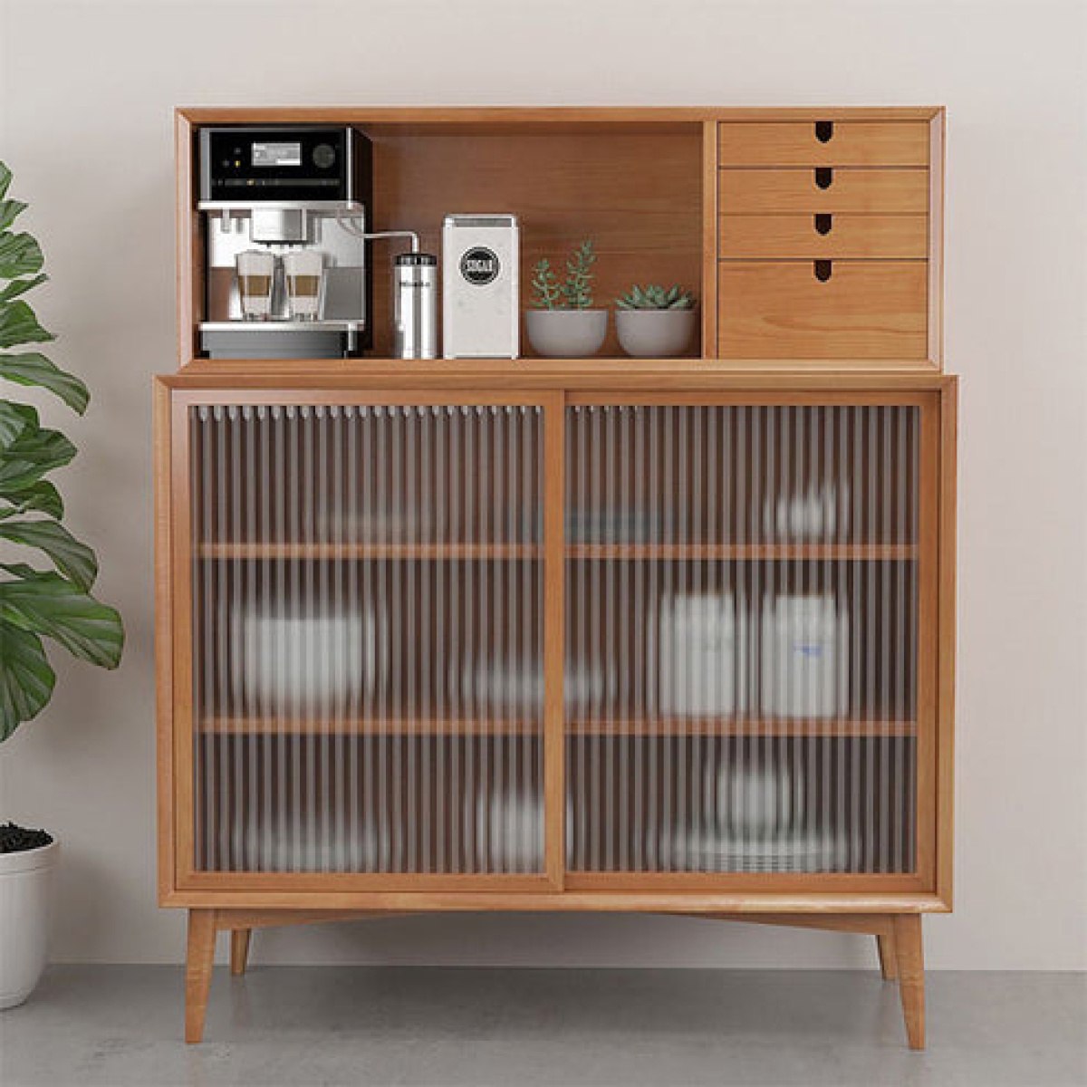 Nordic Coffee Corner With Tempered Glass Doors - Image 1