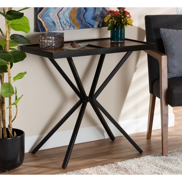 Jacqueline console with electrostatic paint and black MDF wood