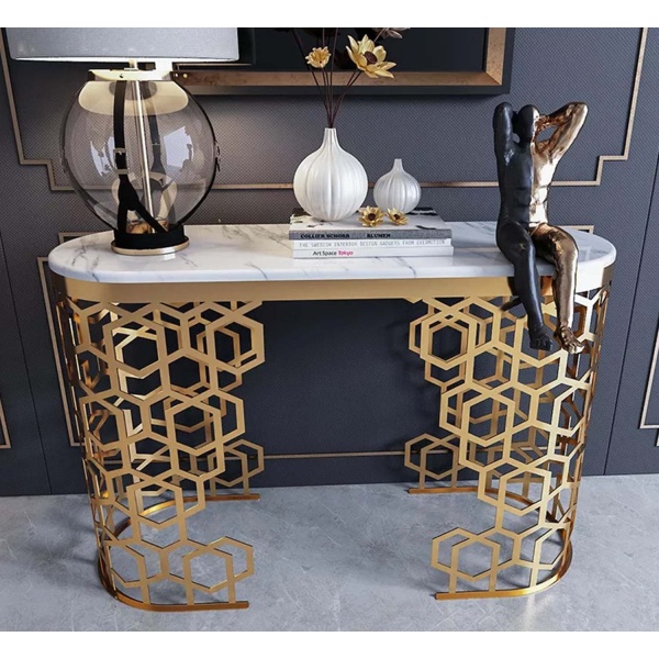 Golda console, electrostatic paint