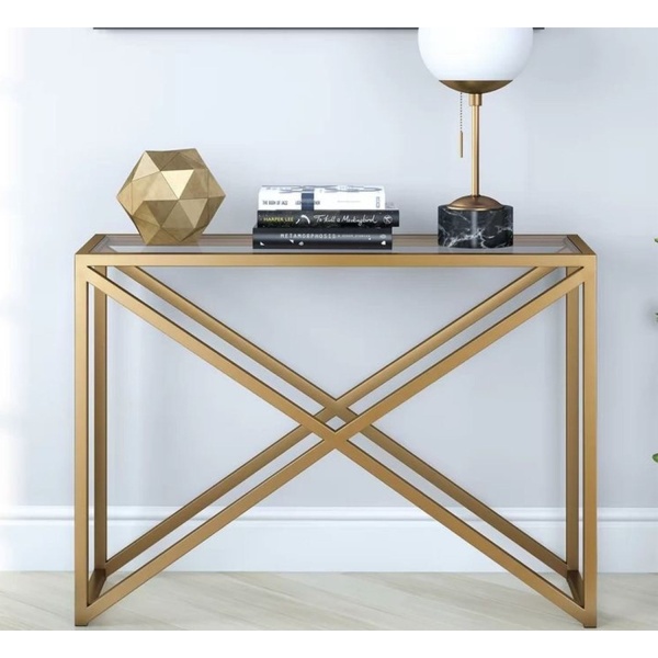 Gino console, iron, electrostatic paint and glass