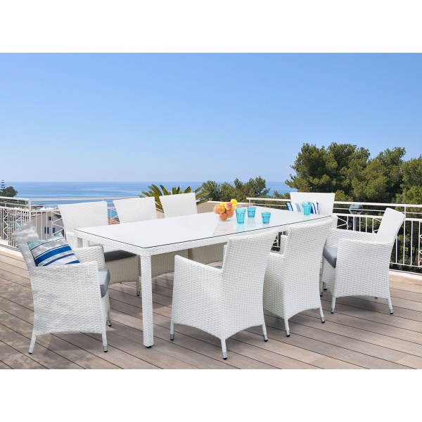 Studio rattan dining set for 8 persons