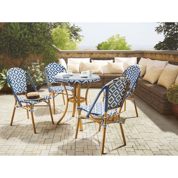 Rattan Victor dining set, 4 chairs and a table