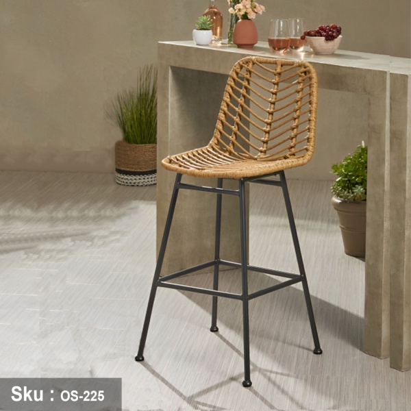 Beige Brita Rattan Bar Chair