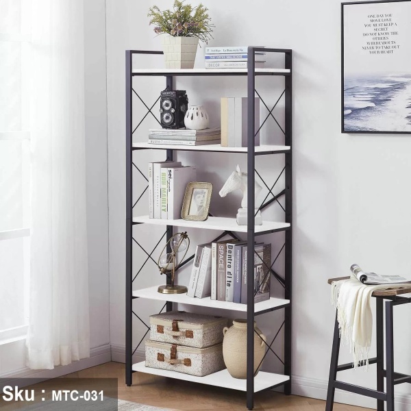 Melamine Wood Display Unit - MTC-031 -33cmX75cmX166cm - White
