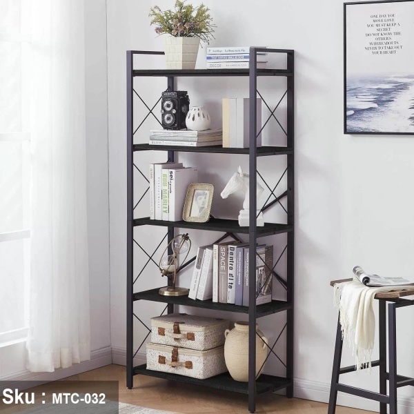 Melamine Wood Display Unit - MTC-032 -33cmX75cmX166cm - Black