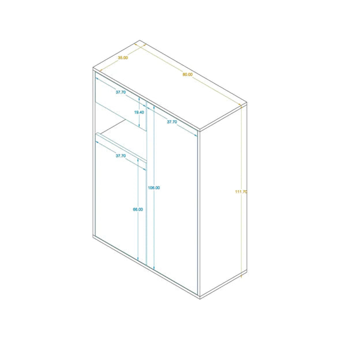 MDF wooden cabinet with melamine layer - KYN-136 - Image 5