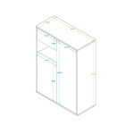 MDF wooden cabinet with melamine layer - KYN-136 - Image 5