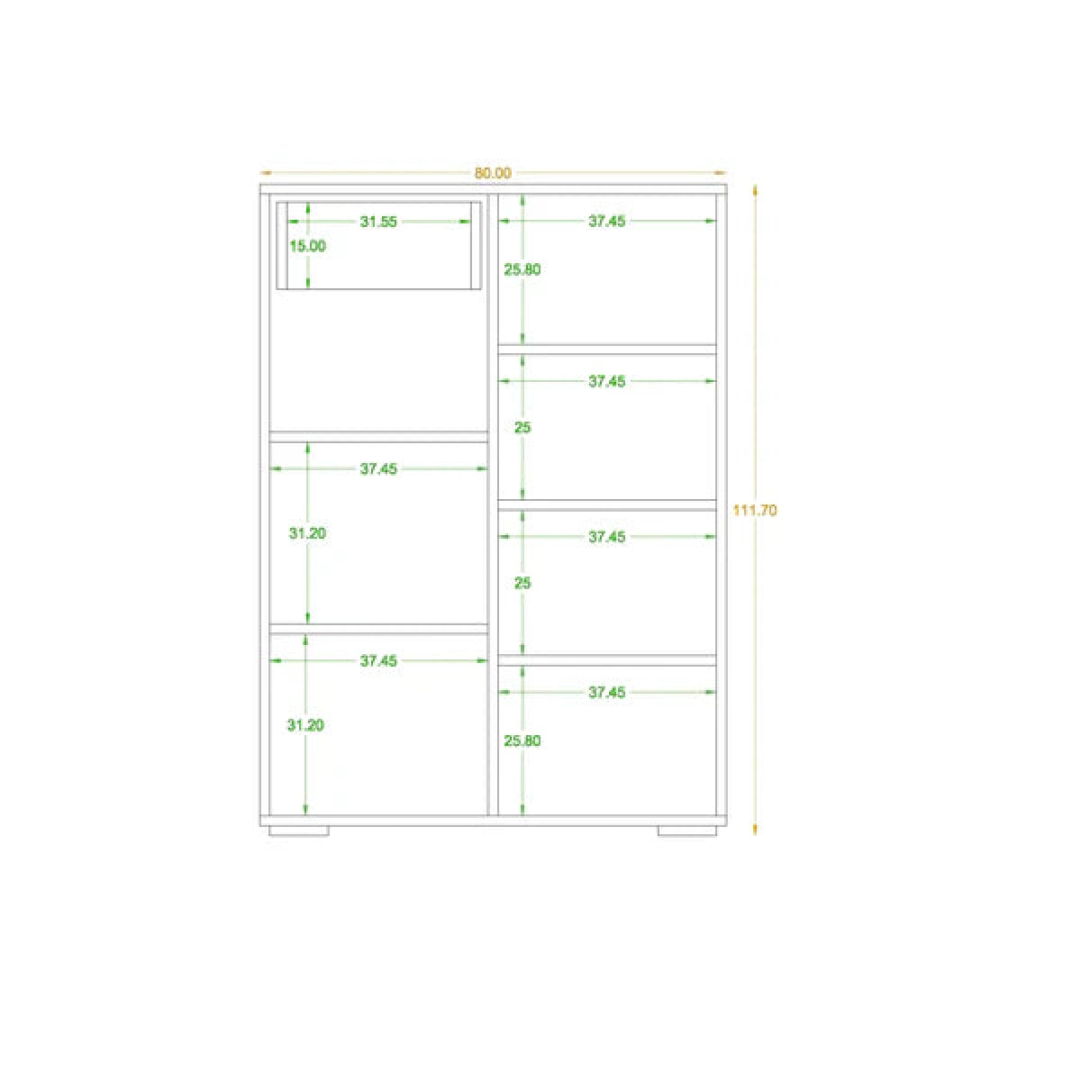 MDF wooden cabinet with melamine layer - KYN-136 - Image 6