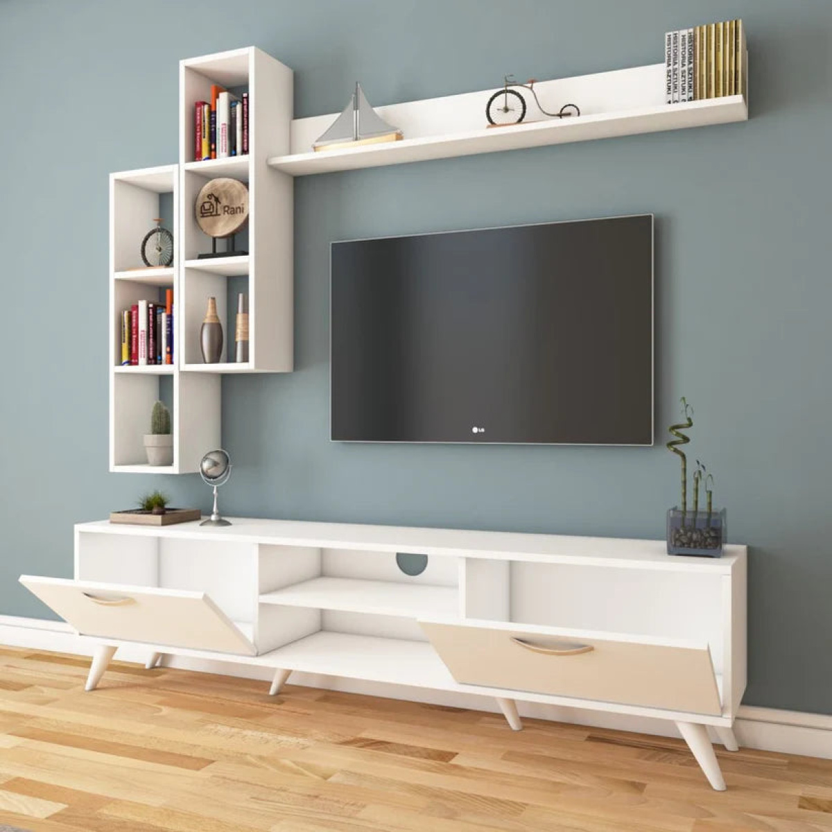 TV table with additional units made of high-quality MDF wood - HFS-011 - Image 1