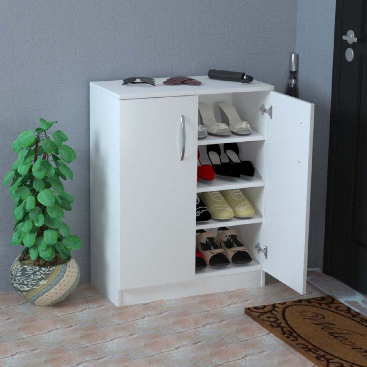 High quality MDF wooden shoe cabinet - OUBE-040 - Image 4