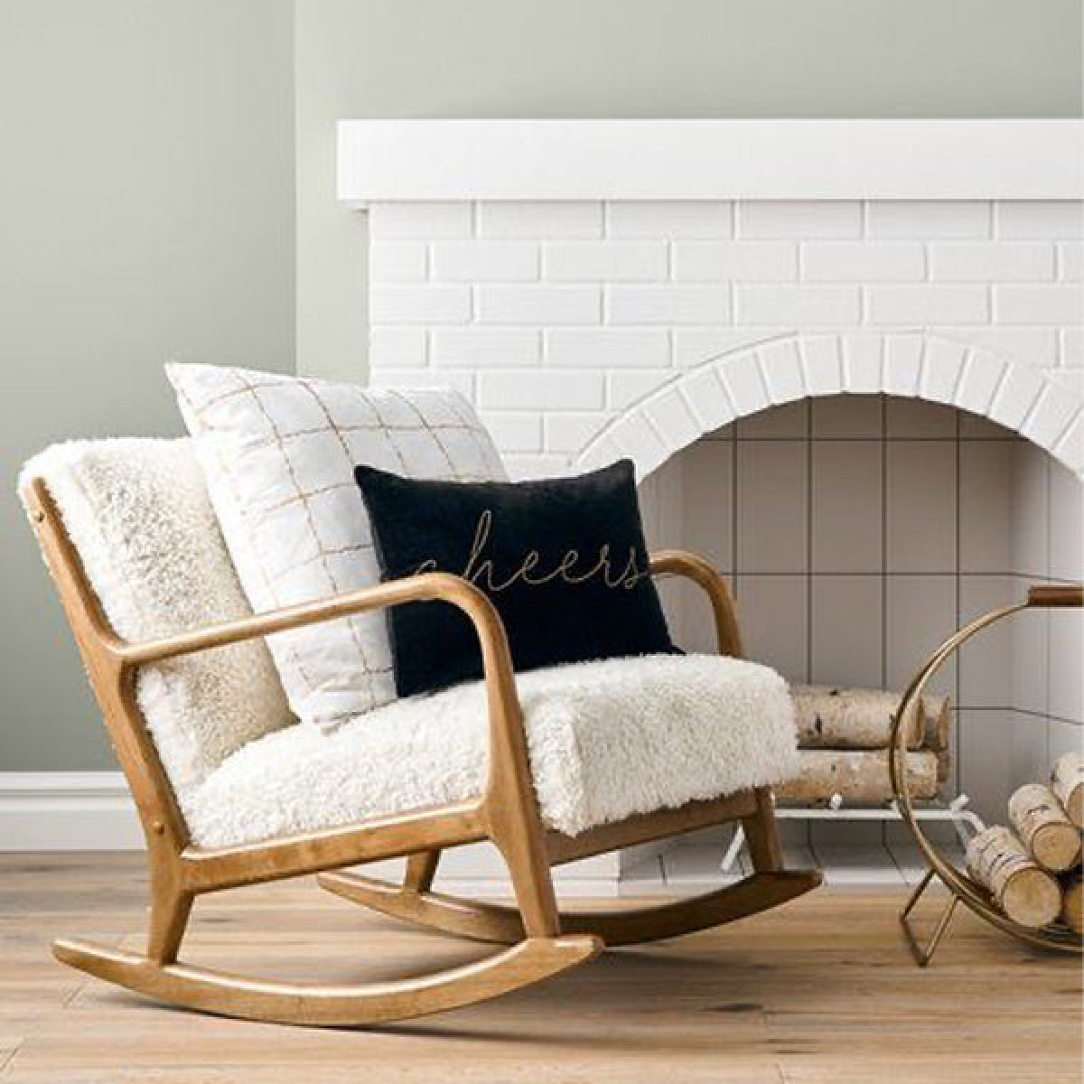 Sherpa Chenille Rocking Chair - Image 1