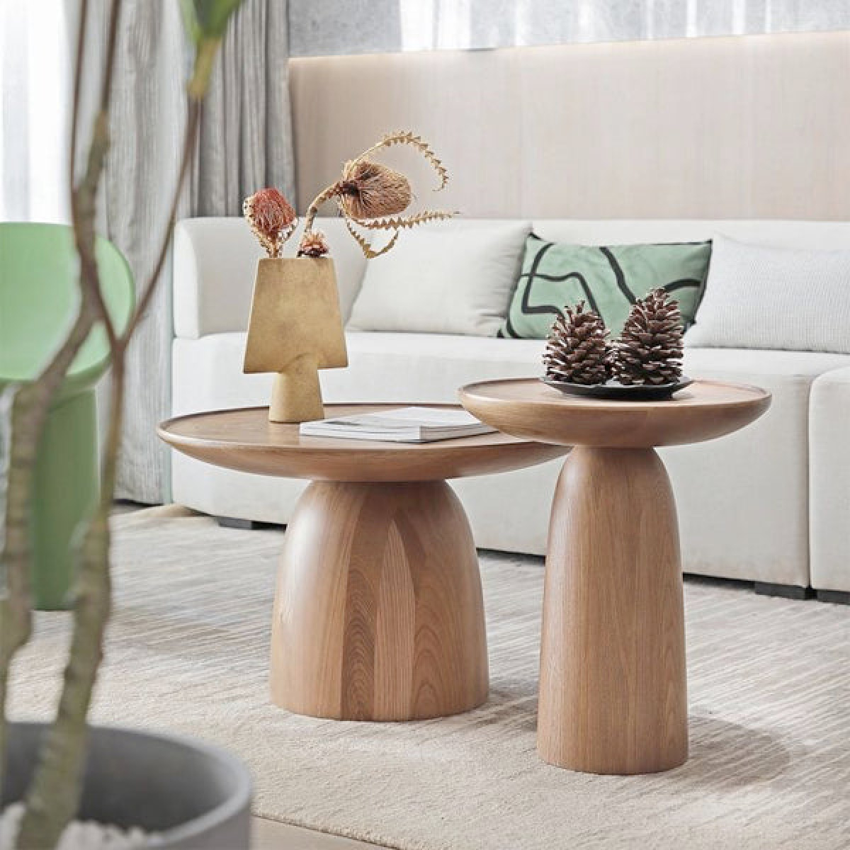 Mushroom Elm Unique Style Coffee Table - Image 1
