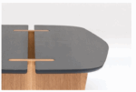Surf Shaped Foldable Wooden Coffee Table - Image 3