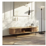 Madera Mahogany Unique Wood TV Unit - Image 2