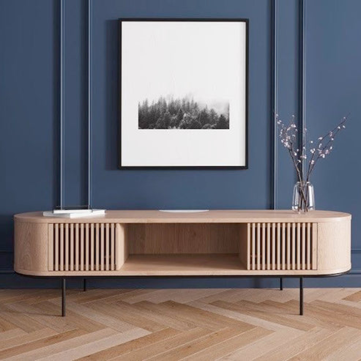 Madera Mahogany Unique Wood TV Unit - Image 1
