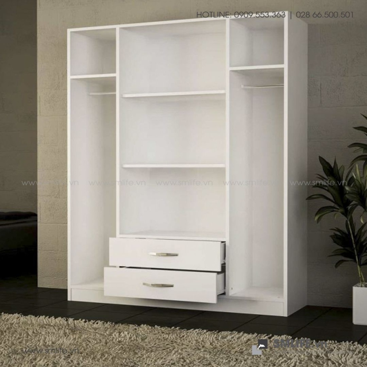 High quality MDF wood wardrobe - OUBE-017 - Image 4