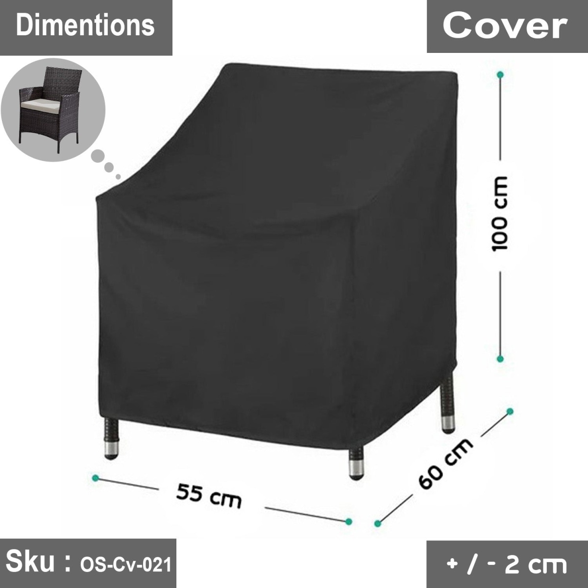 Outdoor waterproof cover for studio chair - Image 2