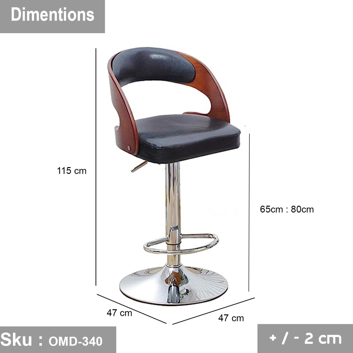 Hydraulic Bar Chair - OMD-340 - Image 3