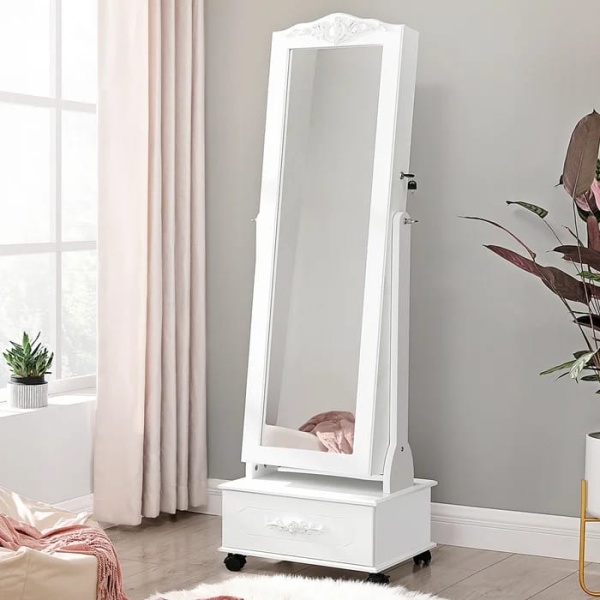 Luxuros Wide Jewelry Cabinet with full length mirror