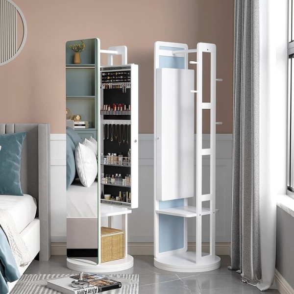 Santa Wide Jewelry Armoire with Mirror
