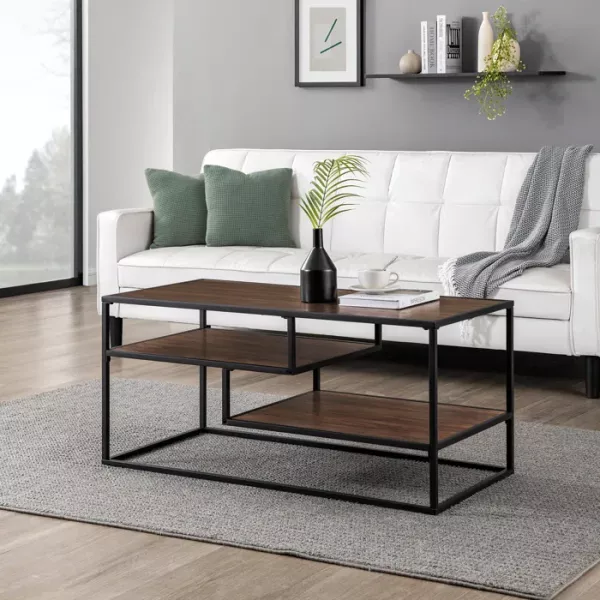 Stekla Metal and Wood Coffee table with two shelves