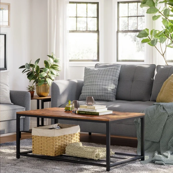 Snidaj Wood And Metal Coffee Table