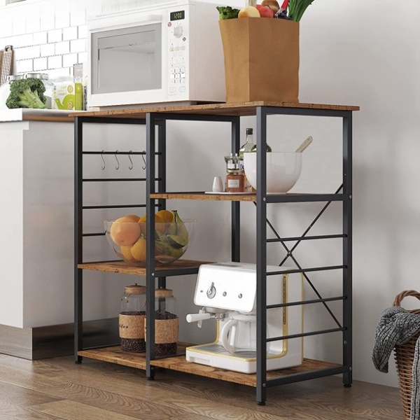 Bridu 3-Tier Wood and Metal Kitchen Stand
