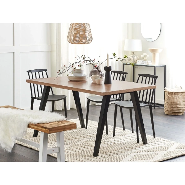 Culina Wood and Black Dining Table
