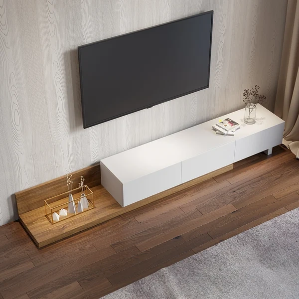 Seyra Wood Extendable TV Stand with 3-Drawers