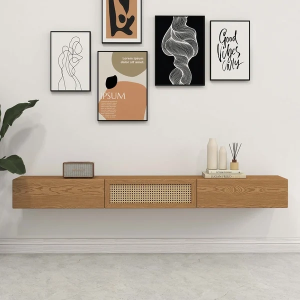 Ajari rattan and wood TV stand
