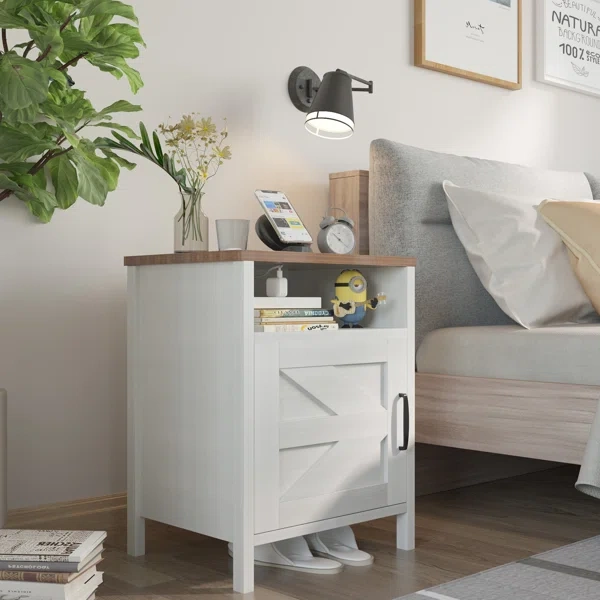 Wavey Natural wood Side table (set of 2 )