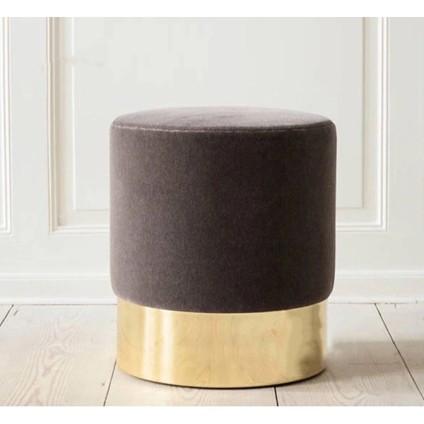 Pouf Rio with Plush Fabric - Brown