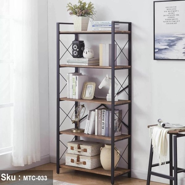Melamine Wood Display Unit - MTC-033 -33cmX75cmX166cm - Brown