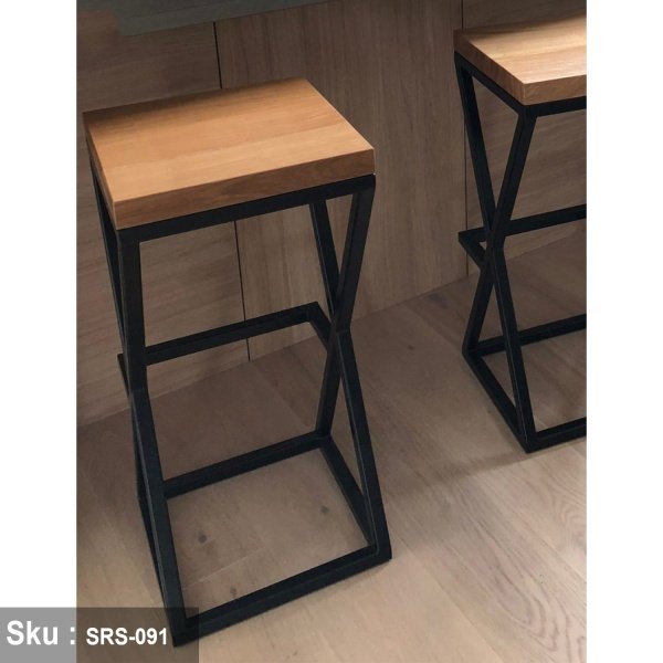 Steel and wood bar chair - SRS-091