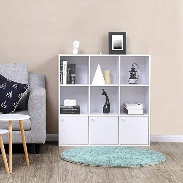 White MDF bookcase - 98x98x29 cm - OSM-547