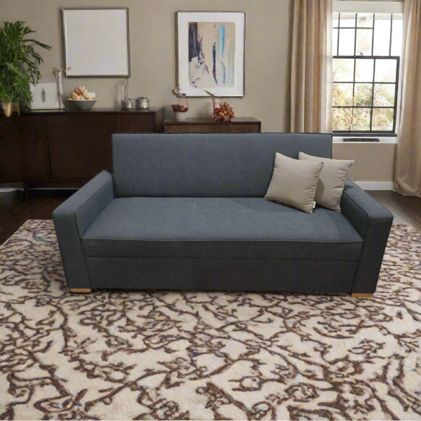 Manx 3-seater sofa bed with swivel back - red beech wood - HST-022