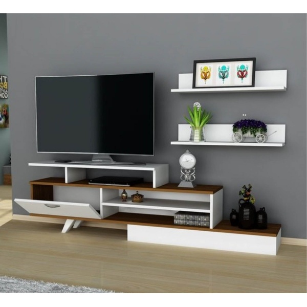Alecta TV unit with 2 upper shelves, 180 * 52 MDF wood