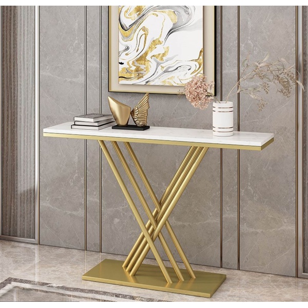 Virgin console, electrostatic paint and marble