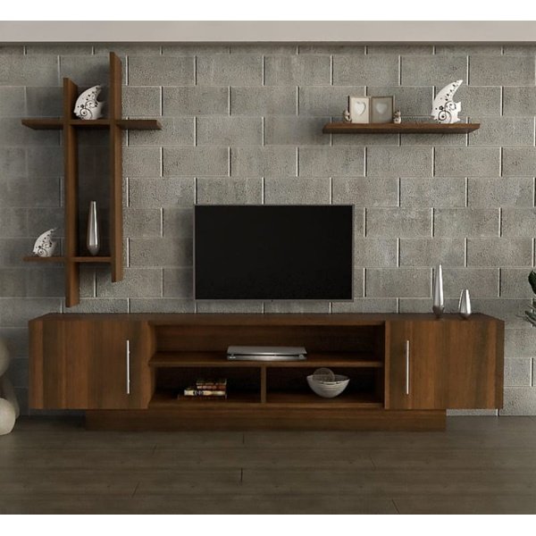 TV table with additional units made of high-quality MDF wood - HFS-007