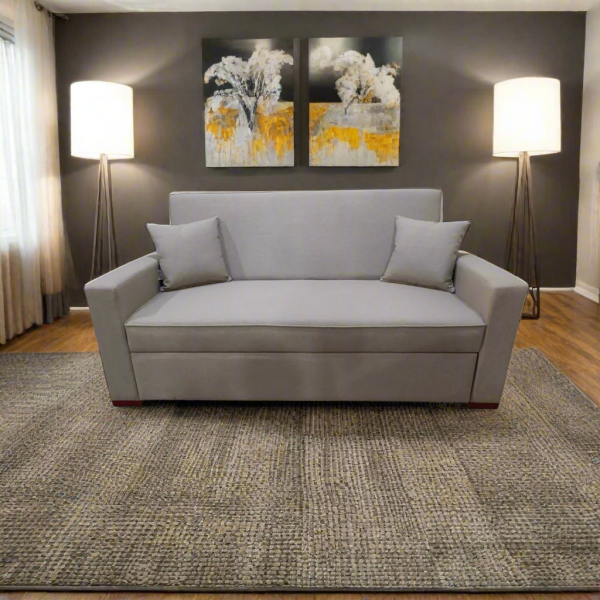 Manx 3-seater sofa bed with swivel back - red beech wood - HST-021