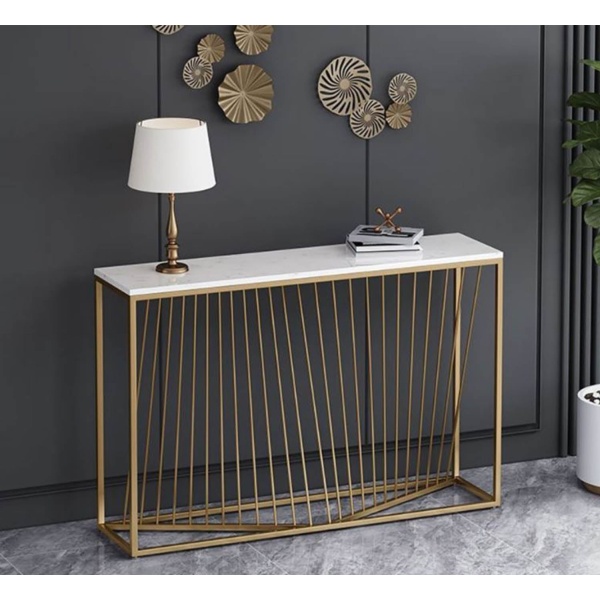 Patrick iron console, electrostatic paint and marble