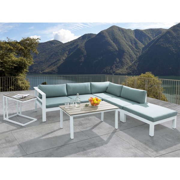 L-shaped aluminum corner for 5 people, a living room taband a side tab- OS-326