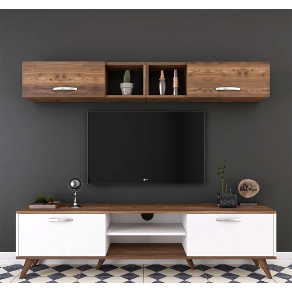 TV table with additional units made of high-quality MDF wood - HFS-129