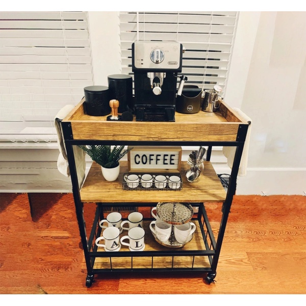 Coffee corner made of MDF wood and steel - OUBE-106