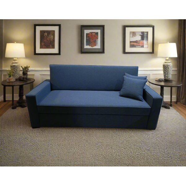 Manx 3-seater sofa bed with swivel back - red beech wood - HST-024