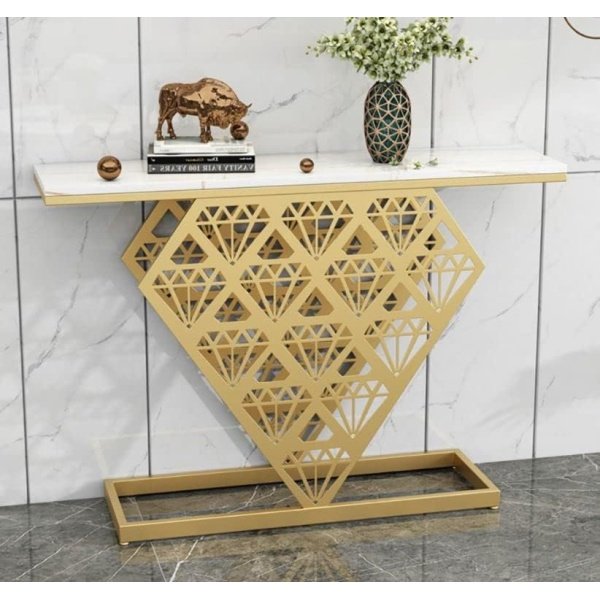 Marie Console Electrostatic Paint Iron (and White Marble)
