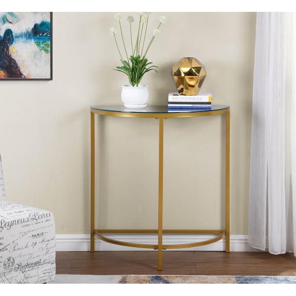 Nathan iron console electrostatic paint and glass